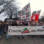 Die Hamburger „Crocodiles“ führten den Protestzug aus Solidarität mit den Timmendorfern an