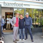 Heiner Lauterbach, Til Schweiger und Herbert Knaup vor dem barefoot-Eingang © Katrin Gehrke